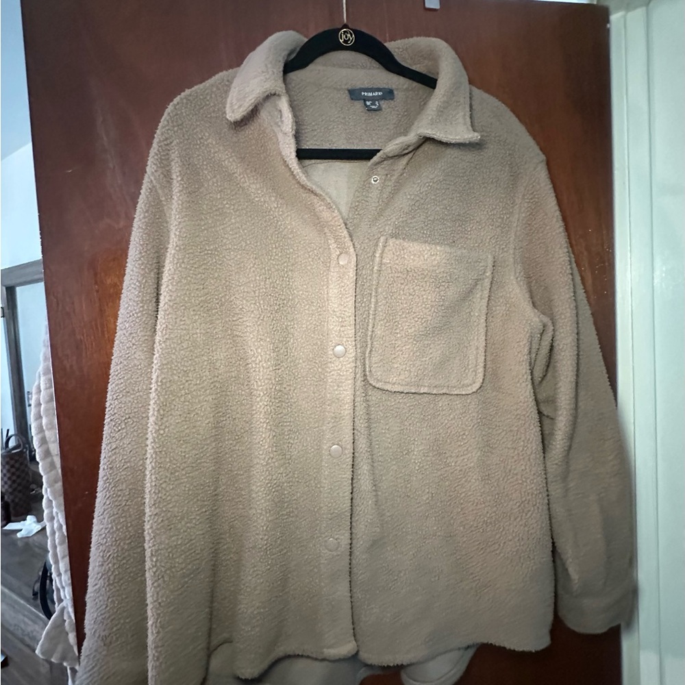 Primark Beige Sherpa Button-Up Jacket